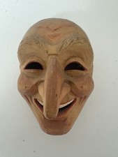 VINTAGE FASNET FASNACHT LARVE HANDGESCHNITZTES GESICHTS MASKE