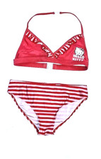 HELLO KITTY  134 /140  Mädchen Bikini Volant gestreift NECKHOLDER BADEANZUG