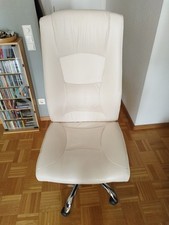 Bürostuhl Drehstuhl Schreibtischstuhl Chefsessel Weiß Leder