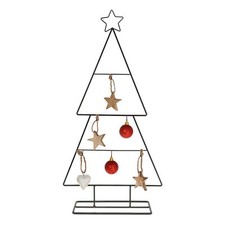 Metall Deko Tanne schwarz m. 6