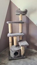 Katzenkratzbaum/Kratzbaum/Katzenbaum grau/weiß, 175H 75B 50T, XL