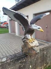 XXL Gartenfigur Dekofigur Adler auf Stein Vogel  Dekofigur Fiberglas wetterfest