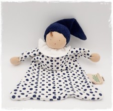*•… Alana / dm - Schmusetuch Puppe Püppchen Wichtel - Punkte - blau - TOP ...•*