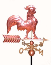 Wetterfahne Kupfer Motiv Hahn