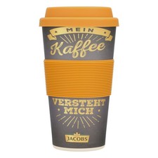 Jacobs Kaffee Becher To-Go Kaffebecher Heißgetränkbecher Mehrweg Braun