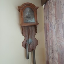 Pendel Wanduhr Eiche-Zinn rustikal