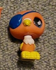 Littlest Pet Shop Papagei Orange 882 Hasbro Glasauge Blau Pirat Sportiest Selten