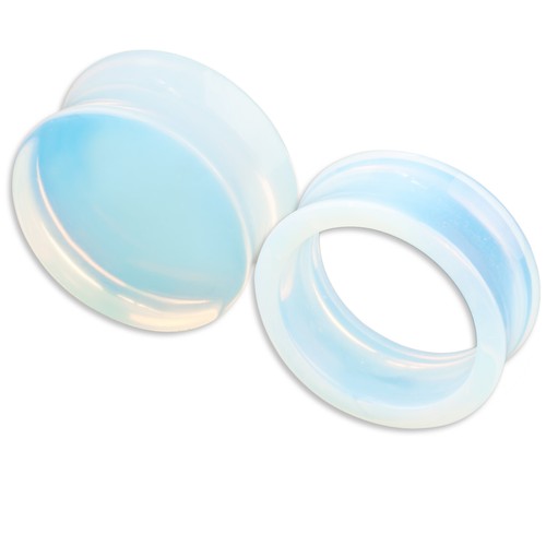 Flesh tunnel plug opal - opal, double