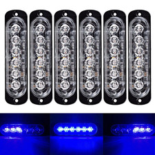 6LED Blau Frontblitzer Blitzlicht Warnleuchte Strobe Licht Auto KFZ LKW 12V 24V