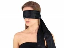 Premium BDSM Augenbinde Satin Bondage-Schal Schwarz Bondageschal Art.Nr. 6591