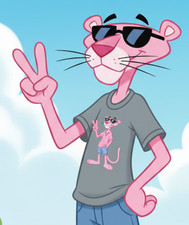 MOTIV T-SHIRT "PINK PANTHER"" (Paulchen Panther) ,  Gr. XXL, grau, 100% Baumwoll