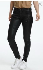 Cream "Bibiana" Coated Jeans