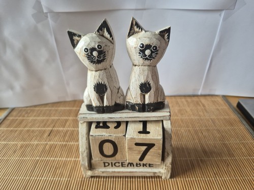 Katzen kalender holz - katzen,