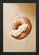 Sesam bagel mit frischkäse - sesam,