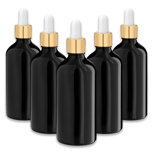 Glasflasche schwarz 100 - , ml