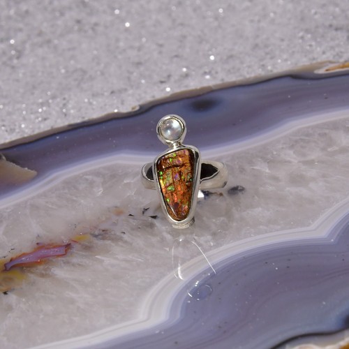 Boulder opal ring - boulder, 925er