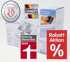 Blutdruckmessgerät Oberarm STIFTUNG WARENTEST SIEGEL dazu Geschenke PREISAKTION