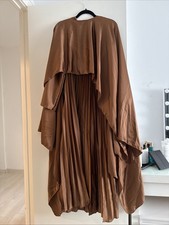 ￼Plissee Abendkleid Lang Braun Einheitsgröße Bis M, Ca 140cm Lang Neu
