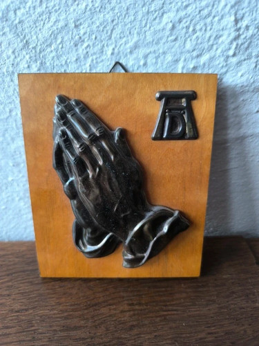 Vintage wandrelief betende - wandrelief, „betende