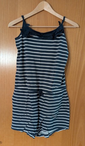 Blau weißer jumpsuit mädchen - blau,