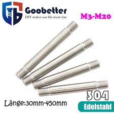 M3-M20 Doppelgewindebolzen Teilgewinde Edelstahl V2A A2 Stehbolzen Stiftschraube