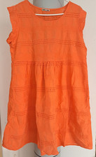 Made in Italy süßes leichtes Sommerkleid onezize in ornge mit Lochstickerei