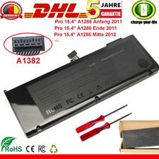 A1382 akku für apple MacBook Pro 15" inch A1286 Early /Late 2011 Mid 2012 10,95V