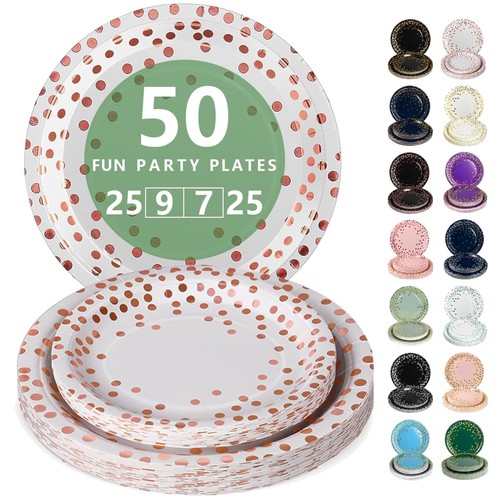 Pappteller rotgold party - pappteller,