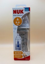 Nuk Glas-Flasche First Choice Plus 240 ml + Silikon-Sauger Gr. 1 M - Temperature