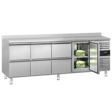 GGM Gastro Kühltisch ECO - 2230x700mm - mit 1 Tür & 6 Schubladen & mit