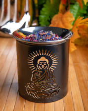 Räuchergefäß Buddha mit Edelstahlschüsselchen.Eisen H:10 cm Aromalampe
