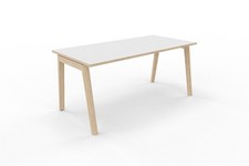 Neuwertiger Narbutas "NOVA Wood" Schreibtisch Bürotisch weiß/eiche, 160 x 80 cm