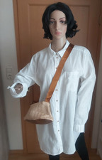 Hübsche neue beige bronzefarbene Damen Umhängetasche aus Stroh mit Reißv.