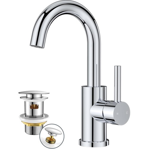 Wasserhahn bad hoch edelstahl - hoch,