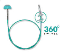 KnitPro Edelstahl Seile-Nadelseil Swivel 360°drehbar 40cm-150cm, lila und türkis