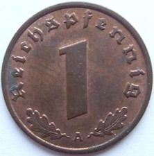 Münze Deutsches Reich 3. Reich 1 Reichspfennig 1936 A in fast Stempelglanz