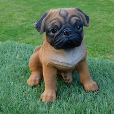 Gartenfigur Hund Mops Welpe 19