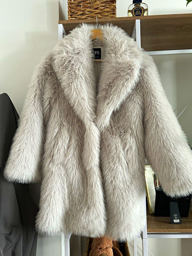 Zara damen kunstfell mantel - kunstfell,