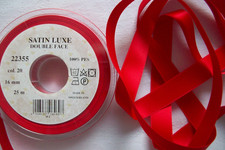 5 Meter edles Band Doppelsatin - rot - 16 mm breit - 60° waschbar - s. Bild