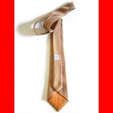 HERMÈS PARIS ° Vintage Krawatte Nr. 7054 TA 100% Seide France orange braun blau