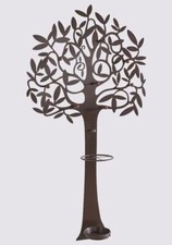 Wandgarderobe in Baumoptik Metall Braun Schirmständer Kleiderhaken Abtropfschale