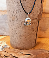 Halskette Kette mit Anhänger Totenkopf mit Rose (139)