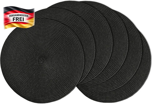 Runde platzsets schwarz cm - platzsets,