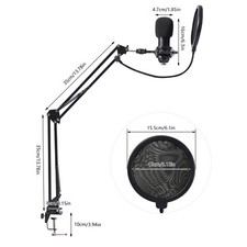 Kondensatormikrofon-Set, BM-800 Mikrofon-Kit mit Live-Soundkarte, Verstellbarer