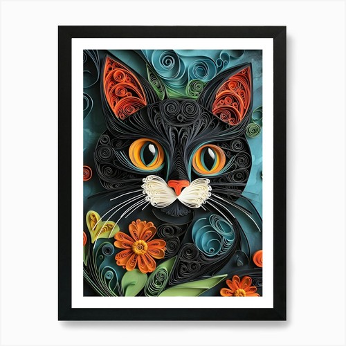 Quilling cat kunstdruck - cat, 13
