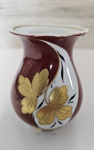 Schaubach kunst vase - kunst, weinrot