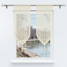 Häkelspitze Scheibengardine 2er Bistrogardinen Landhausstil Küche Modern Beige