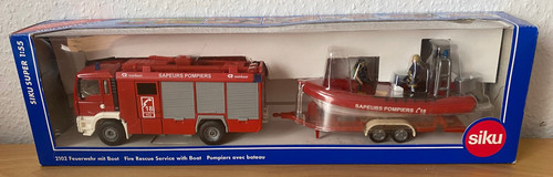 Siku 2102 feuerwehr mit boot - mit,