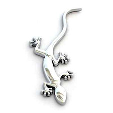 Auto Aufkleber, 3D Chrom Gecko