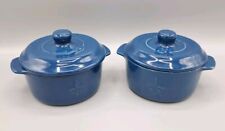 2x Kleine Cocotte, Fontignac, Auflaufform Blau,  Höhe ca 5 cm, ⌀ ca 10 cm